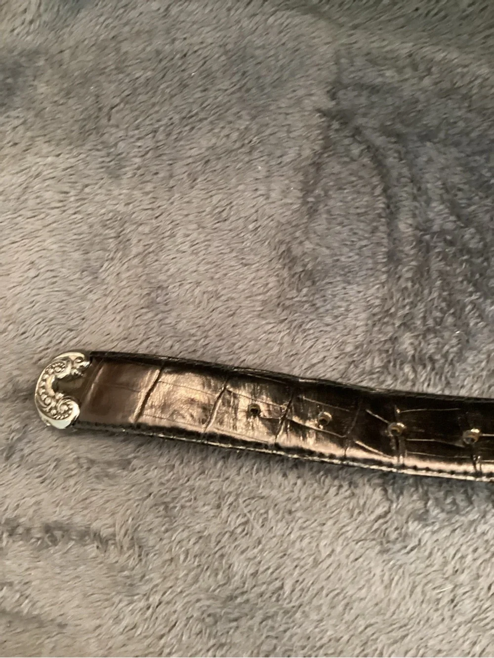 Barse Vintage  Leather Belts with Decorative Silver Buckle - Brown and Black